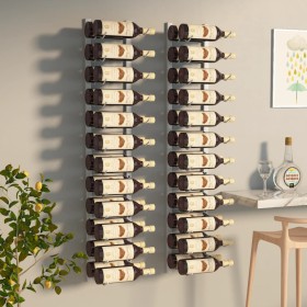 Wall wine rack for 24 bottles 2 units white iron by vidaXL, Wine racks - Ref: Foro24-340885, Price: 102,99 €, Discount: %