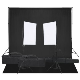 Kit de estudio fotográfico con set de luces y fondo de vidaXL, Flashes e iluminaciones de estudio - Ref: Foro24-3094738, Prec...