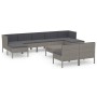 Set de muebles de jardín 10 pzas y cojines ratán sintético gris de vidaXL, Conjuntos de jardín - Ref: Foro24-3094554, Precio:...