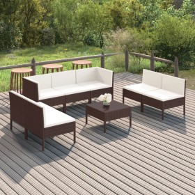 Gartenmöbelset 8-tlg. und Kissen braun synthetisches Rattan von vidaXL, Gartensets - Ref: Foro24-3094355, Preis: 557,99 €, Ra...