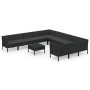 Set de muebles de jardín 12 pzas cojines ratán sintético negro de vidaXL, Conjuntos de jardín - Ref: Foro24-3094501, Precio: ...