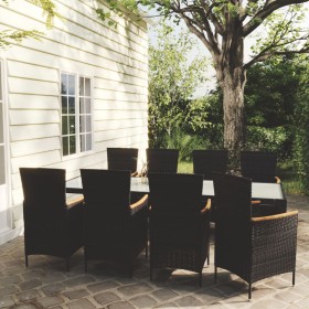 9-piece garden dining set and black synthetic rattan cushions by vidaXL, Garden sets - Ref: Foro24-3094931, Price: 859,69 €, ...