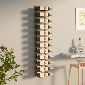 Wall-mounted wine rack for 24 bottles, made of golden iron. by vidaXL, Wine racks - Ref: Foro24-340884, Price: 60,16 €, Disco...