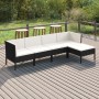 Set de muebles de jardín 5 pzas y cojines ratán sintético negro de vidaXL, Conjuntos de jardín - Ref: Foro24-3094380, Precio:...