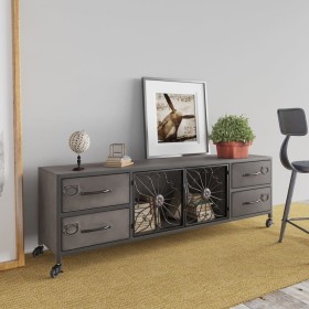 Silver iron TV cabinet 110x30x40 cm by vidaXL, TV Furniture - Ref: Foro24-340765, Price: 226,99 €, Discount: %