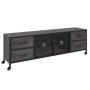 Mueble de TV de hierro plateado 110x30x40 cm de vidaXL, Muebles TV - Ref: Foro24-340765, Precio: 227,03 €, Descuento: %