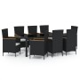 9-piece garden dining set and black synthetic rattan cushions by vidaXL, Garden sets - Ref: Foro24-3094930, Price: 670,41 €, ...