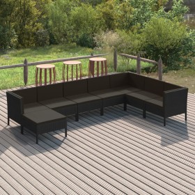 8-teiliges Gartenmöbel-Set und schwarze synthetische Rattankissen von vidaXL, Gartensets - Ref: Foro24-3094421, Preis: 526,33...