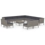 Set de muebles de jardín 14 pzas y cojines ratán sintético gris de vidaXL, Conjuntos de jardín - Ref: Foro24-3094490, Precio:...