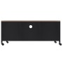 Iron and solid black fir wood TV cabinet 110x30x43 cm by vidaXL, TV Furniture - Ref: Foro24-340766, Price: 193,38 €, Discount: %