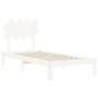 White solid wood bed frame with headboard 90x200 cm by vidaXL, Beds and slatted bases - Ref: Foro24-3193712, Price: 100,87 €,...