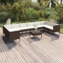 Garden furniture set 11 pieces and brown synthetic rattan cushions by vidaXL, Garden sets - Ref: Foro24-3094631, Price: 834,9...