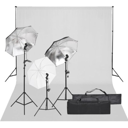 Photo studio kit with lighting set and background by vidaXL, Flashes and studio lighting - Ref: Foro24-3094710, Price: 181,77...