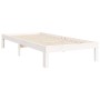 Estructura de cama con cabecero madera maciza blanco 90x200 cm de vidaXL, Camas y somieres - Ref: Foro24-3193712, Precio: 100...