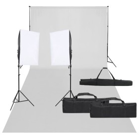 Photo studio kit with lighting set and background by vidaXL, Flashes and studio lighting - Ref: Foro24-3094752, Price: 171,80...