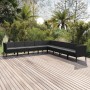 Gartenmöbel-Set 9-teilig mit schwarzen synthetischen Rattankissen von vidaXL, Gartensets - Ref: Foro24-3094465, Preis: 645,15...