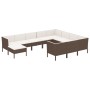 Set muebles de jardín 11 pzas y cojines ratán sintético marrón de vidaXL, Conjuntos de jardín - Ref: Foro24-3094507, Precio: ...