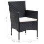 Set de comedor de jardín 9 pzas y cojines ratán sintético negro de vidaXL, Conjuntos de jardín - Ref: Foro24-3094978, Precio:...