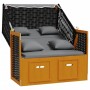 Strandkorb chair with synthetic rattan wood cushions black anthracite by vidaXL, Loungers - Ref: Foro24-318667, Price: 282,49...