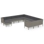 Set de muebles de jardín 12 pzas y cojines ratán sintético gris de vidaXL, Conjuntos de jardín - Ref: Foro24-3094526, Precio:...