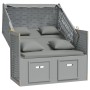 Silla playa Strandkorb con cojines ratán sintético madera gris de vidaXL, Tumbonas - Ref: Foro24-318659, Precio: 287,02 €, De...