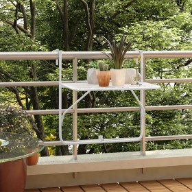 White steel balcony table 60x40 cm by vidaXL, Garden tables - Ref: Foro24-340916, Price: 48,18 €, Discount: %