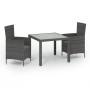 3-piece garden dining set with gray synthetic rattan cushions by vidaXL, Garden sets - Ref: Foro24-3094873, Price: 236,75 €, ...