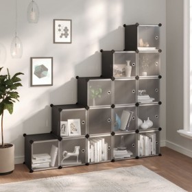 Cube shelving with 15 compartments and black PP doors by vidaXL, Shoe racks and shoe organizers - Ref: Foro24-340554, Price: ...