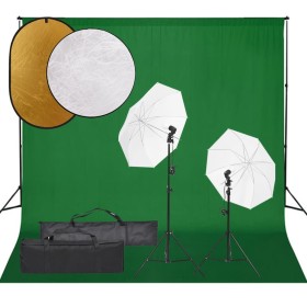 Fotostudio-Set mit Lichtset, Hintergrund und Reflektor von vidaXL, Blitze und Studiobeleuchtung - Ref: Foro24-3094657, Preis:...