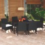 7-teiliges Garten-Essset und schwarze Kissen aus synthetischem Rattan von vidaXL, Gartensets - Ref: Foro24-3095012, Preis: 54...