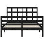 Estructura de cama con cabecero madera maciza negro 120x200 cm de vidaXL, Camas y somieres - Ref: Foro24-3193985, Precio: 155...