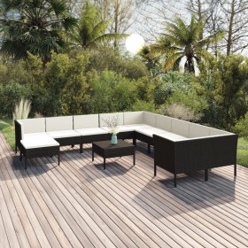 Garden furniture set 12 pieces and black synthetic rattan cushions by vidaXL, Garden sets - Ref: Foro24-3094520, Price: 995,1...