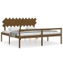 Elderly bed with honey brown wooden headboard 200x200 cm by vidaXL, Beds and slatted bases - Ref: Foro24-3195569, Price: 178,...