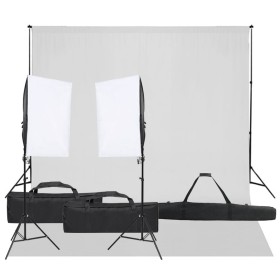 Photo studio kit with lighting set and background by vidaXL, Flashes and studio lighting - Ref: Foro24-3094740, Price: 155,99...