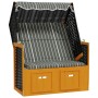 Silla playa Strandkorb dosel ratán sintético madera negro gris de vidaXL, Tumbonas - Ref: Foro24-318657, Precio: 201,10 €, De...