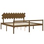 Elderly bed with honey brown wooden headboard 200x200 cm by vidaXL, Beds and slatted bases - Ref: Foro24-3195569, Price: 178,...