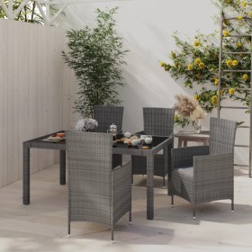 5-piece garden dining set and gray synthetic rattan cushions by vidaXL, Garden sets - Ref: Foro24-3094881, Price: 402,99 €, D...