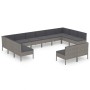 Set de muebles de jardín 12 pzas y cojines ratán sintético gris de vidaXL, Conjuntos de jardín - Ref: Foro24-3094614, Precio:...