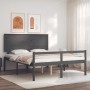 Doppelbett für Senioren, graues Kopfteil aus Massivholz von vidaXL, Betten und Lattenroste - Ref: Foro24-3195488, Preis: 174,...