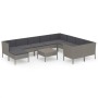 Set de muebles de jardín 11 pzas y cojines ratán sintético gris de vidaXL, Conjuntos de jardín - Ref: Foro24-3094506, Precio:...