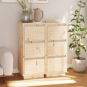 Sideboard 2 pcs solid pine wood 32x34x75 cm by vidaXL, Sideboards - Ref: Foro24-813366, Price: 98,24 €, Discount: %