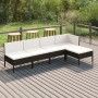 5-teiliges Gartenmöbel-Set und schwarze synthetische Rattankissen von vidaXL, Gartensets - Ref: Foro24-3094368, Preis: 366,99...