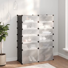 Black PP shoe rack 94x37x125 cm by vidaXL, Shoe racks and shoe organizers - Ref: Foro24-340565, Price: 66,51 €, Discount: %