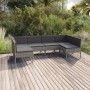 6-teiliges Gartenmöbel-Set und graue synthetische Rattankissen von vidaXL, Gartensets - Ref: Foro24-3094590, Preis: 487,24 €,...