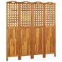 Biombo de 4 paneles de madera maciza de acacia 162x2x180 cm de vidaXL, Divisores de ambientes - Ref: Foro24-318549, Precio: 1...