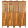 Biombo de 4 paneles de madera maciza de acacia 162x2x180 cm de vidaXL, Divisores de ambientes - Ref: Foro24-318549, Precio: 1...