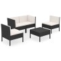 Set de muebles de jardín 5 pzas y cojines ratán sintético negro de vidaXL, Conjuntos de jardín - Ref: Foro24-3094340, Precio:...