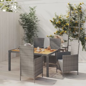 5-piece garden dining set and gray synthetic rattan cushions by vidaXL, Garden sets - Ref: Foro24-3094889, Price: 414,99 €, D...