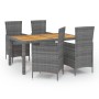 5-piece garden dining set and gray synthetic rattan cushions by vidaXL, Garden sets - Ref: Foro24-3094889, Price: 412,99 €, D...