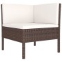 Set muebles de jardín 9 pzas y cojines ratán sintético marrón de vidaXL, Conjuntos de jardín - Ref: Foro24-3094395, Precio: 7...